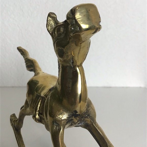 One Pair of Vintage Brass Rocking Horses - Picture 8 of 10